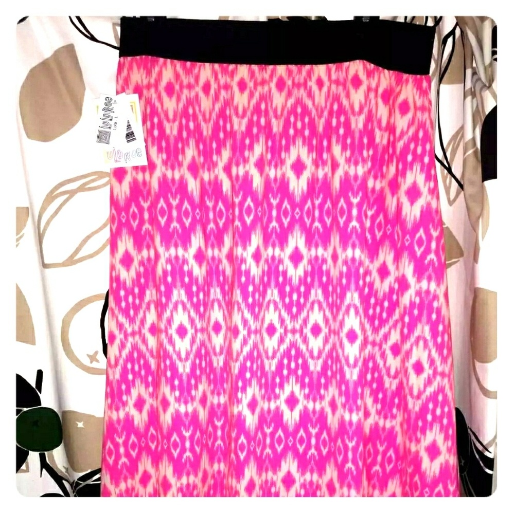 Lola skirt in hot pink & peach ikat print